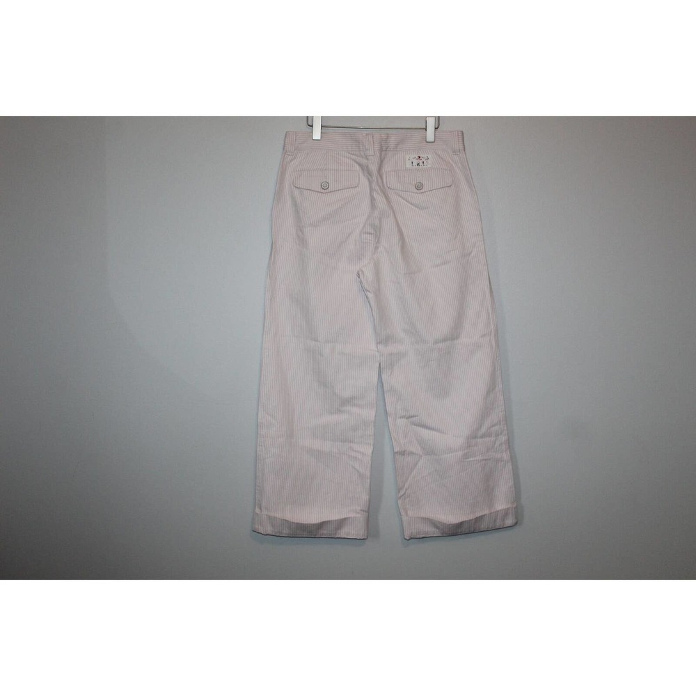 NWT Lauren Jeans Co Striped Wide Leg Trouser Denim Jean Pink Plus Size 14 H14626 - Picture 8 of 12